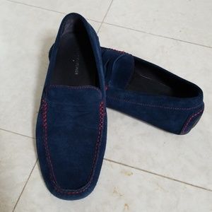 Men's Blue Suede Loafers